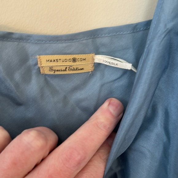 Medium M Max Studio Special Edition blue silk lined tank dress - Picture 3 of 12